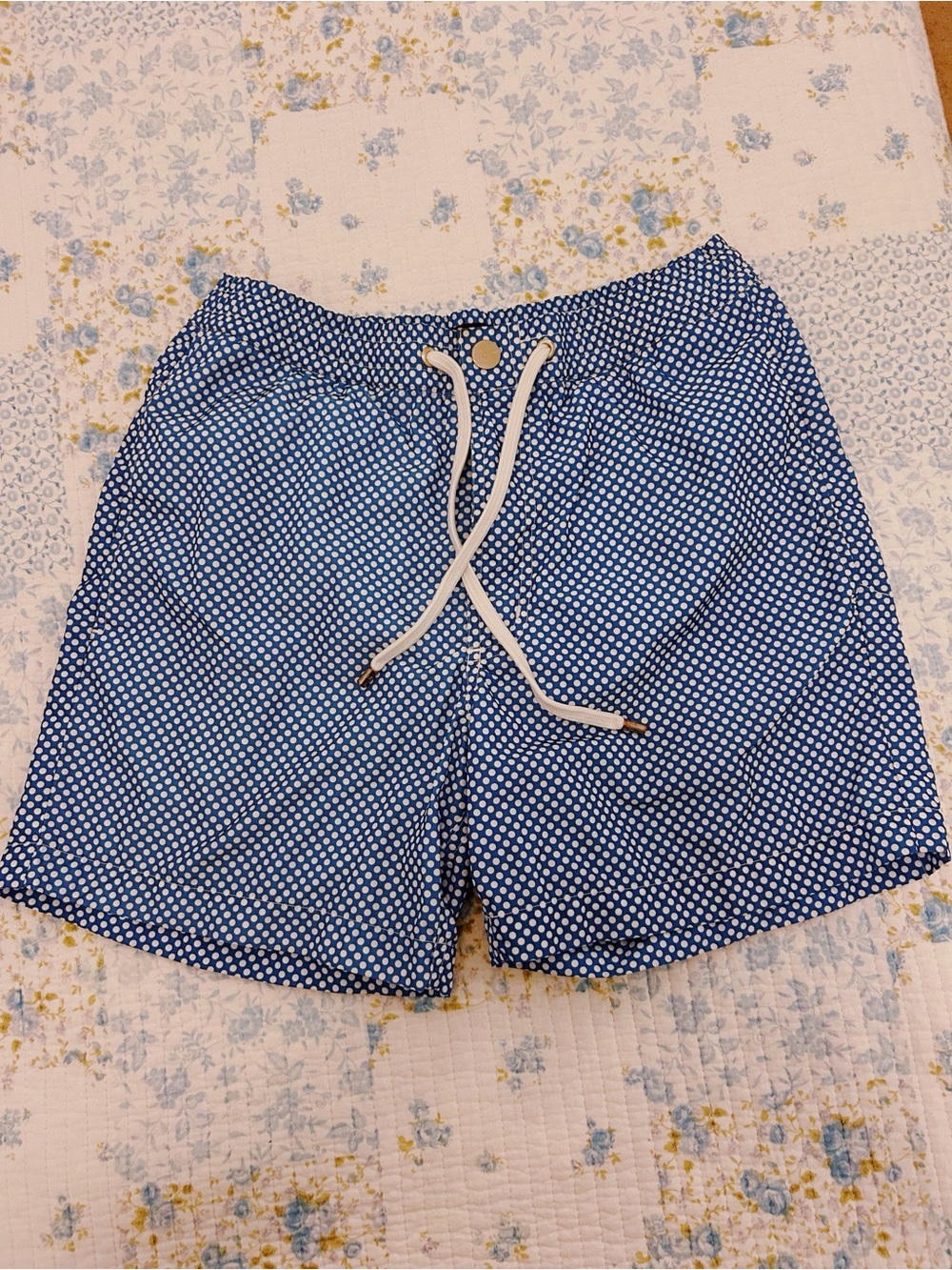 Michael Kors Blue Dot Print Athletic Drawstring Shorts